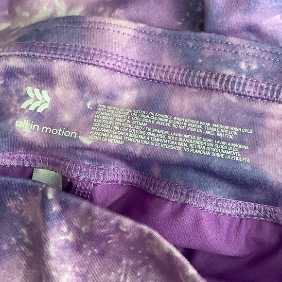 All In Motion Purple Pink Cropped Leggings Ruched Large - Picture 6 of 6